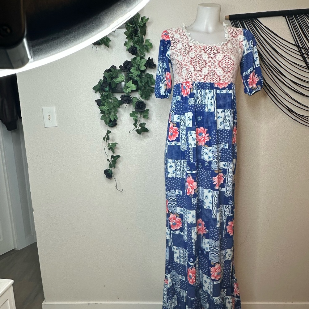 Floral Patchwork Maxi Dress